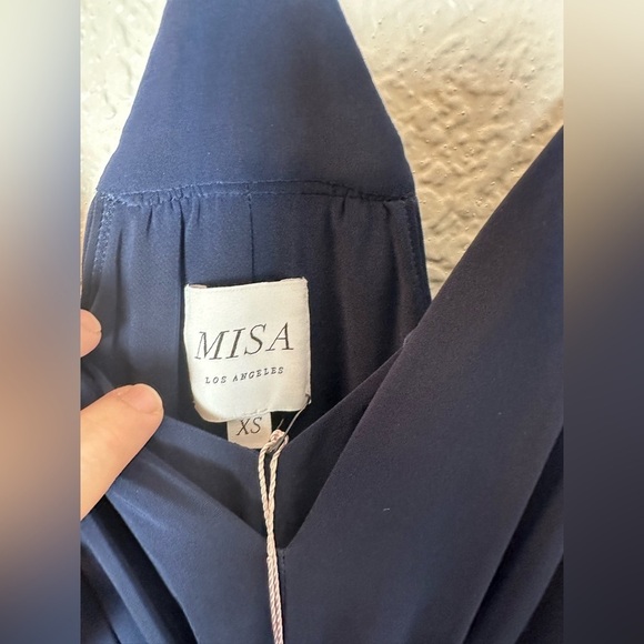 NWT Revolve MISA Los Angeles Domino Midi Dress in Navy - Picture 3 of 4